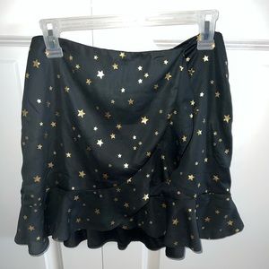Altar’d State Black Mini Skirt with Gold Stars